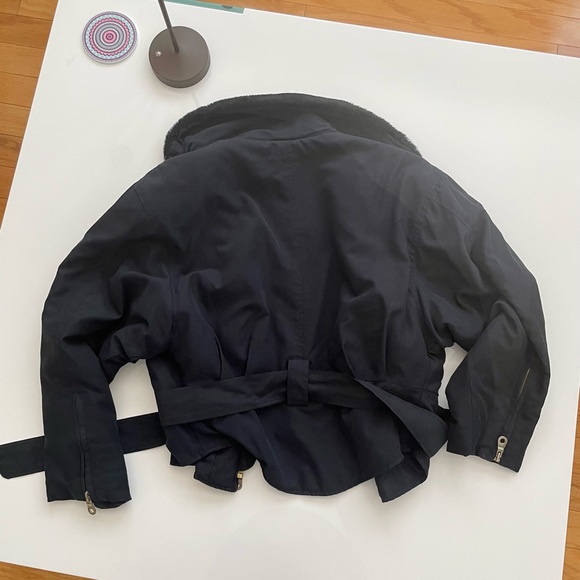 ANDREW MARC New York Black Silver Hardware Accents Fur Hood Ladies Size: Small - Picture 7 of 11